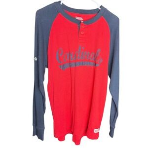 5/$25 St Louis Cardinals Stitches Thermal Henley Shirt Baseball MLB‎ Women's M